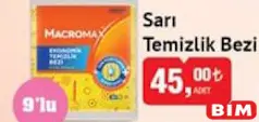 SARI TEMİZLİK BEZİ 9'LU